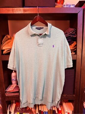 Ralph Lauren Men’s Mint Green Polo with Purple Pony